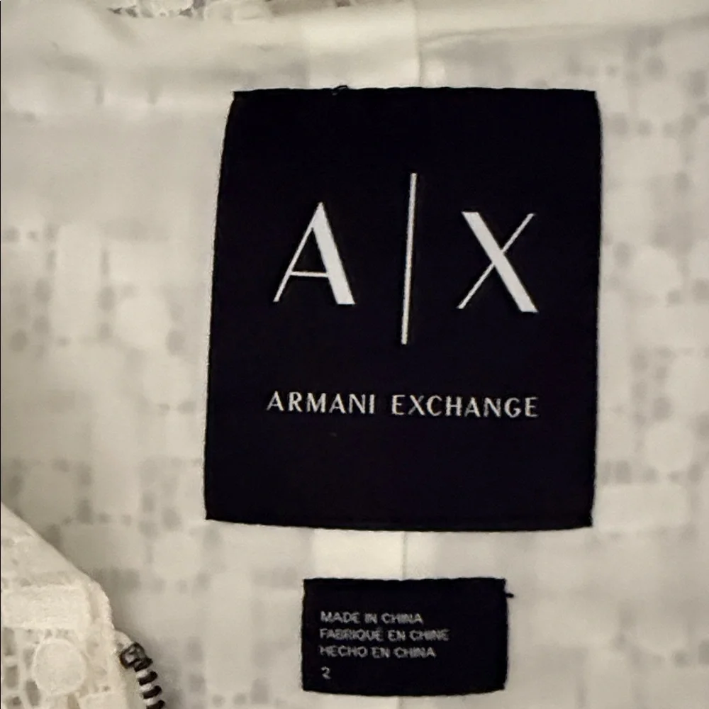 Armani Exchange Women's Ivory Textured Suit Jacket - Picture 2 of 3